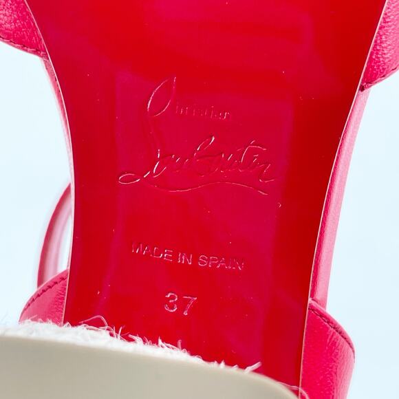 Christian Louboutin Summer Mariza 85 Red Leather Espadrilles Heels Sandals EU 37 - Picture 11 of 11